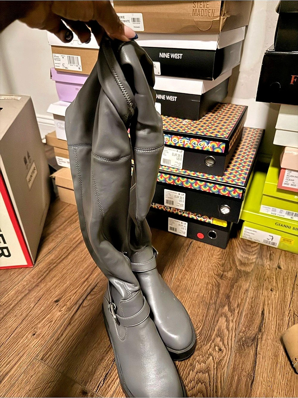 GUESS Gray Over-the-Knee Boots